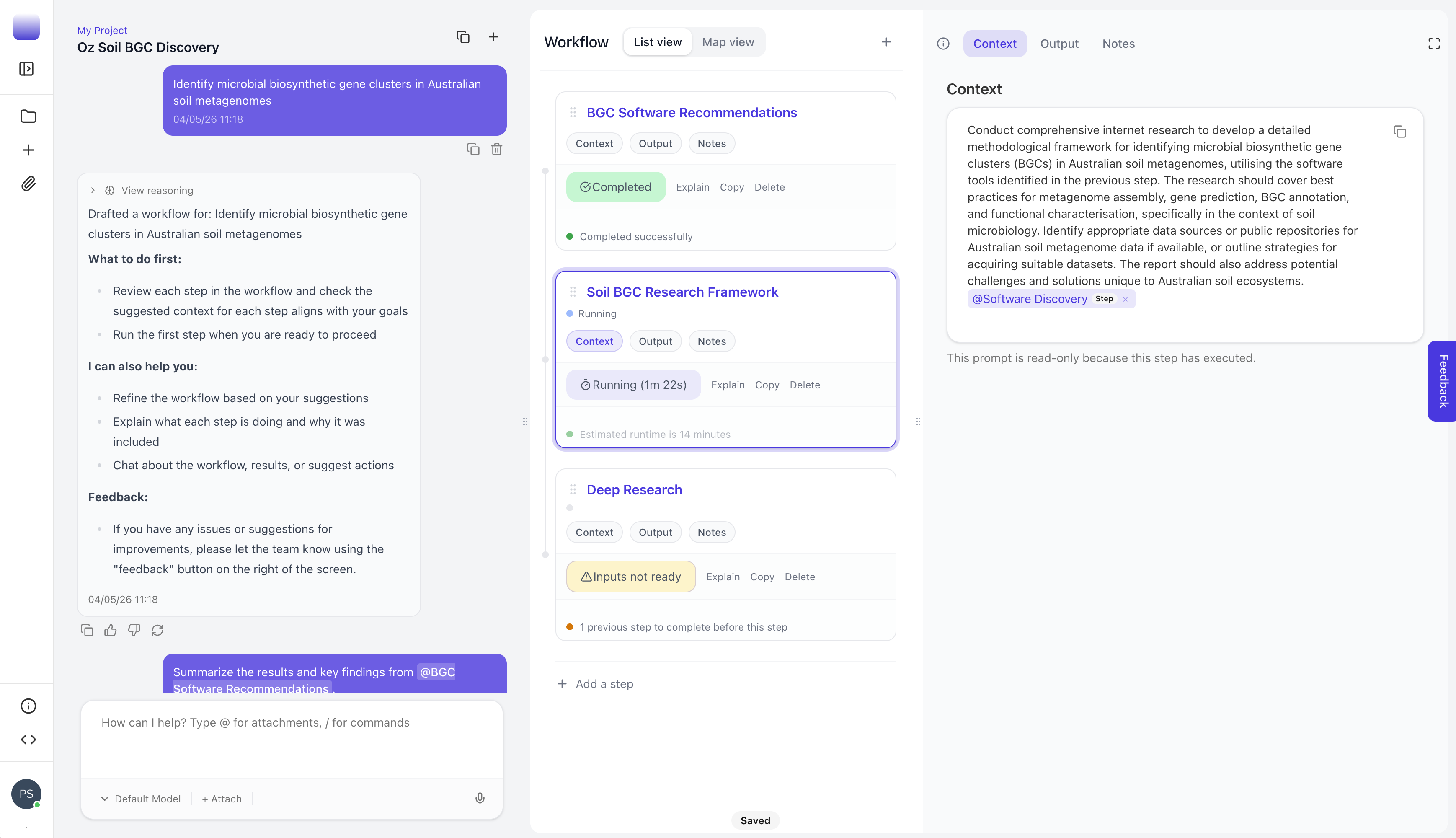 Sciansa AI platform interface